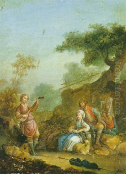 Le Concert Oriental Dans Un Parc Oil Painting by Jean-Baptiste Hilaire