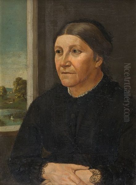 Portrat Seiner Mutter Clementine Hildebrand Oil Painting by Adolf Von Hildebrand