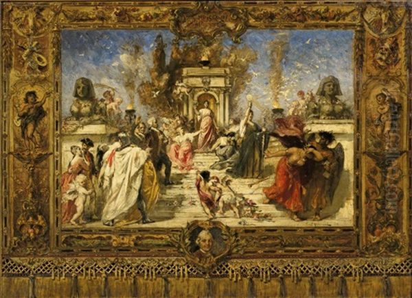 Allegorische Darstellung Des Siegreichen Fursten Oil Painting by Ernst Hildebrand