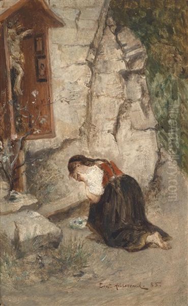 Verzweiflung Oil Painting by Ernst Hildebrand