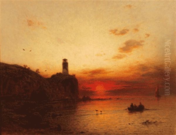 Sonnenuntergang Am Meer Oil Painting by Eduard Hildebrandt