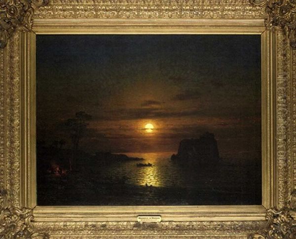 Moonrise In Madeira Oil Painting by Eduard Hildebrandt