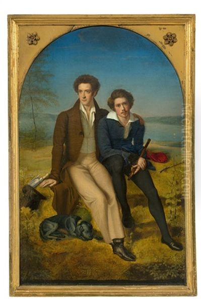 Friendship Picture Oil Painting by Ferdinand-Theodor Hildebrandt