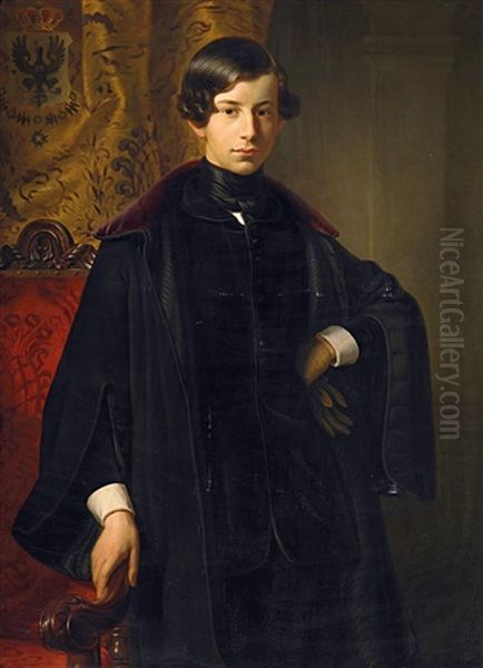 Bildnis Des Prinzen Georg Von Preusen (1826-1902) Oil Painting by Ferdinand-Theodor Hildebrandt