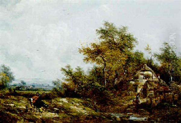 A Kentish Homestead Oil Painting by Richard H. Hilder