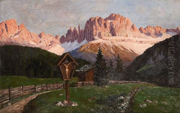 Coucher De Soleil En Montagne Oil Painting by Carl Hilders