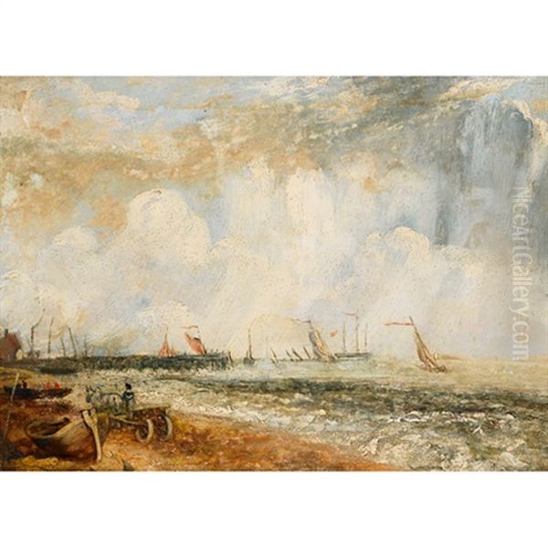 Yarmouth Jetty (after John Constable) Oil Painting by George Hilditch