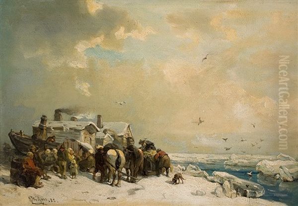 Polar Sea Oil Painting by Carl Hilgers