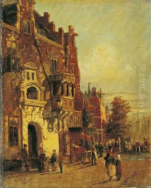 Strassenszene Oil Painting by Carl Hilgers