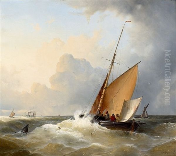 Segelboote Auf Offener See Oil Painting by Carl Hilgers