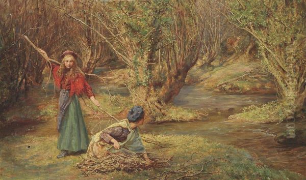 The Faggott Gatherers Oil Painting by Edgar Barclay