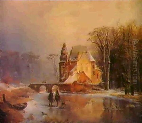 Waldschlosschen Oil Painting by Carl Hilgers