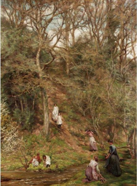 A Walk In The Woods Oil Painting by Edgar Barclay