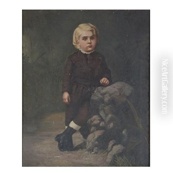 Portrait Of A Child Oil Painting by Andrew Putnam Hill