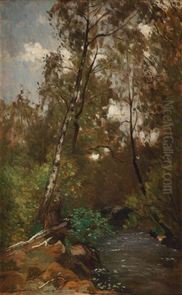 Backen (the Stream) Oil Painting by Carl Fredrik Hill