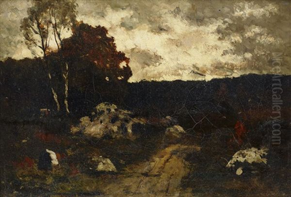 Vildmark, Barbizon Oil Painting by Carl Fredrik Hill