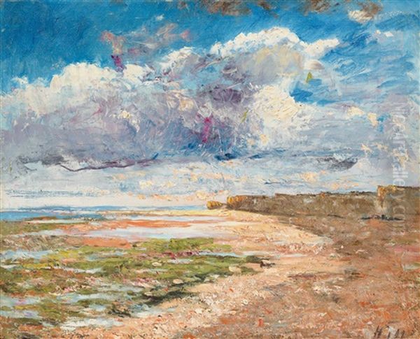 Morka Moln Over Falaiserna, Luc-sur-mer Oil Painting by Carl Fredrik Hill