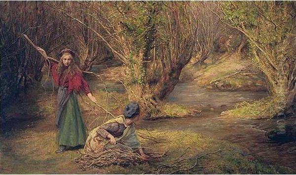 The Faggot Gatherers Oil Painting by James Edward Barclay