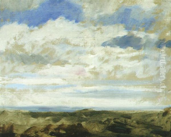 Molnig Himmel Oil Painting by Carl Fredrik Hill