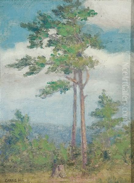 Summer Landscape With Lone Pines Oil Painting by Caroline Carrie Lillian Hill