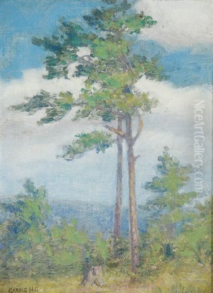 Spring Landscape With Tree Oil Painting by Caroline Carrie Lillian Hill