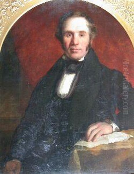 Half Length Portrait Of Walter Gowans Oil Painting by John Mclaren Barclay