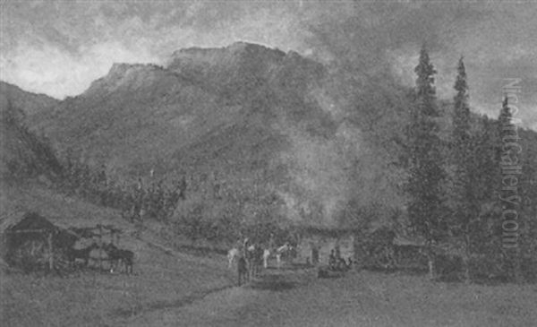 Near Twin Peaks, Cassells, Colorado Oil Painting by Edward Rufus Hill