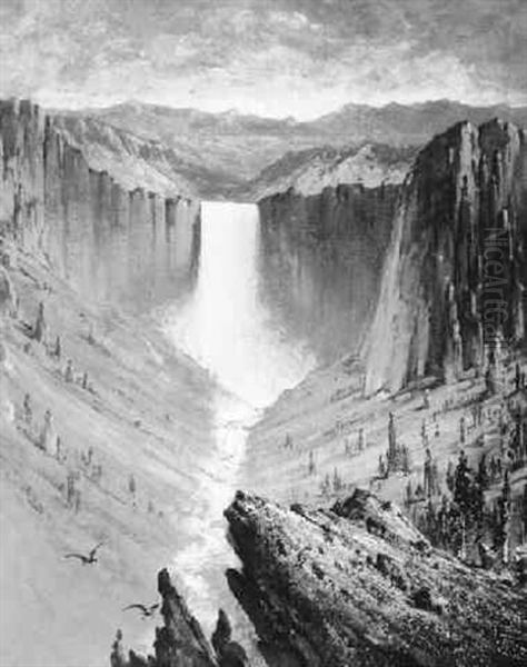 Yellowstone Falls Oil Painting by Edward Rufus Hill