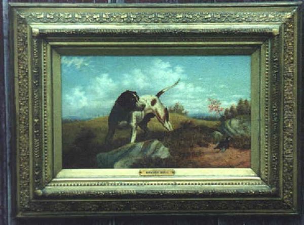 Pointer And Grouse Oil Painting by Howard L. Hill