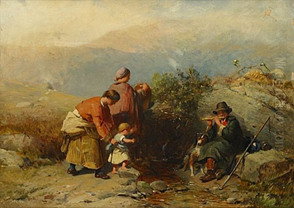 The Sheperd Boy Oil Painting by James John Hill