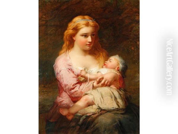 Young Mother And Child by James John Hill