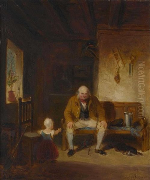 In Der Stube Oil Painting by James John Hill