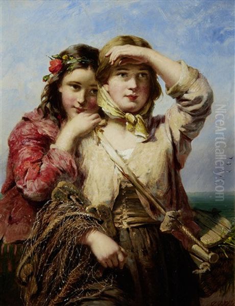 The Fisherman's Daughters Oil Painting by James John Hill