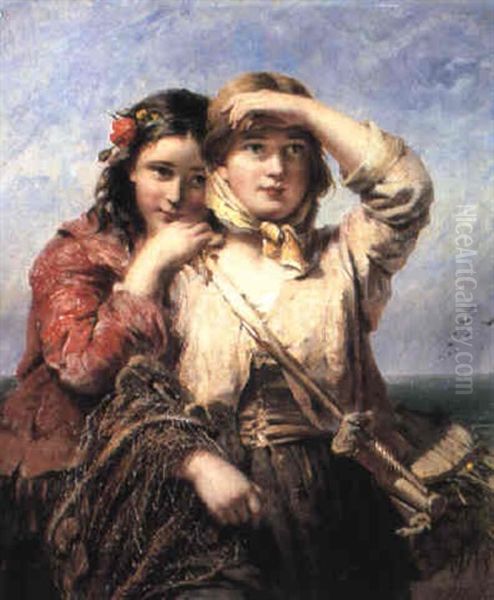 The Fisherman's Daughters Oil Painting by James John Hill