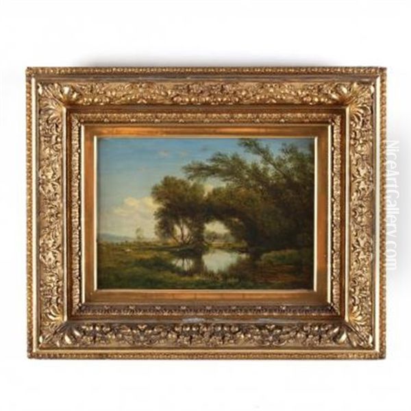 Sylvan Landscape Oil Painting by John Henry Hill