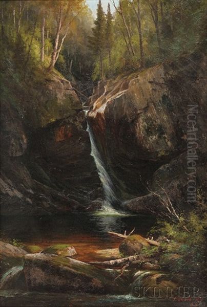 Bridal Veil Falls, Franconia Oil Painting by Edward Hill