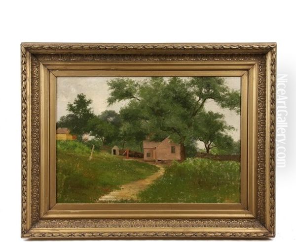 Farmhouse Under Trees Oil Painting by Edward Hill