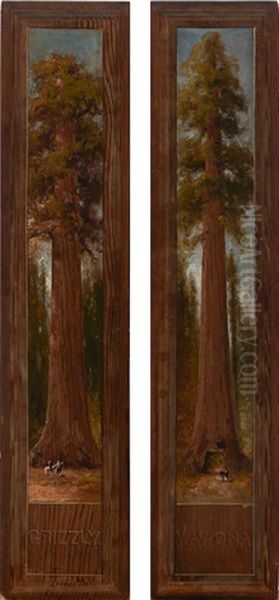 Grizzly And Wawona (a Pair) Oil Painting by Thomas Hill