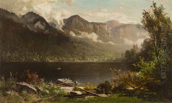 Lake Scene, New Hampshire Oil Painting by Thomas Hill