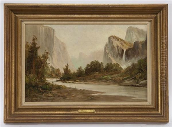 Yosemite (bridal Veil Falls) Oil Painting by Thomas Hill