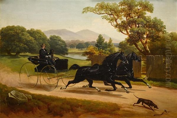 Richard Ogden Driving Double Team Oil Painting by Thomas Hill