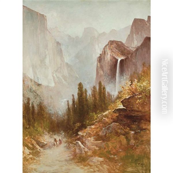 View Of Yosemite Oil Painting by Thomas Hill