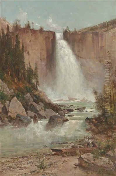 Falls Of The Yosemite Oil Painting by Thomas Hill