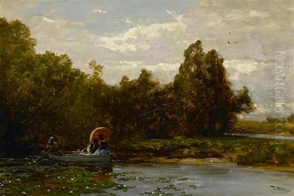 Tranquil Afternoon Oil Painting by Thomas Hill