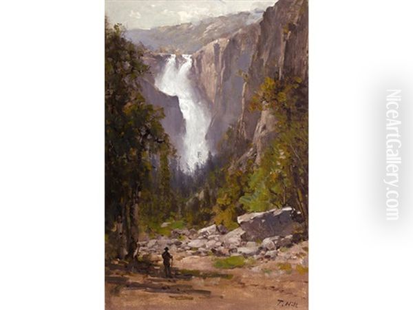 The Cascades, Yosemite Oil Painting by Thomas Hill