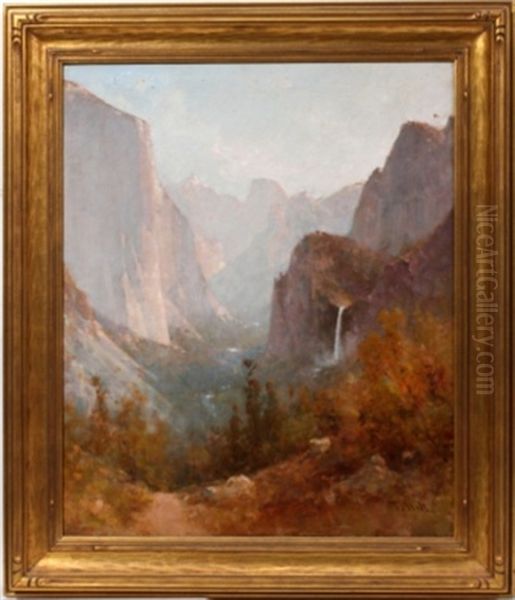 Yosemite, Bridal Veil Oil Painting by Thomas Hill