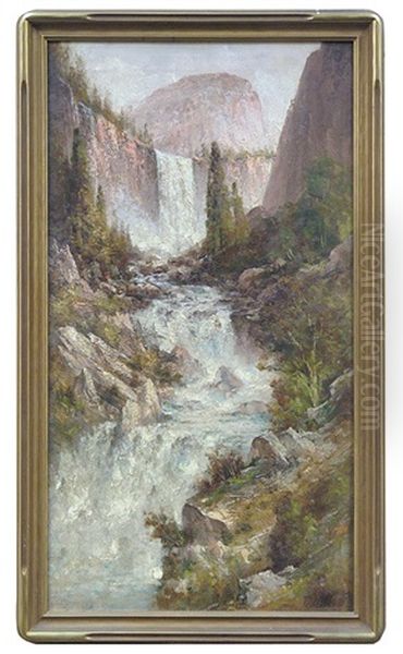 Yosemite, Vernal Falls Oil Painting by Thomas Hill