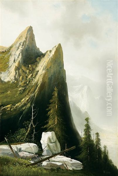 Union Point, Yosemite Valley Oil Painting by Thomas Hill