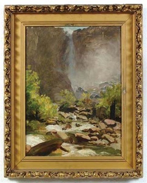 Waterfalls Oil Painting by Thomas Hill