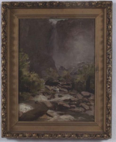 Waterfalls Oil Painting by Thomas Hill